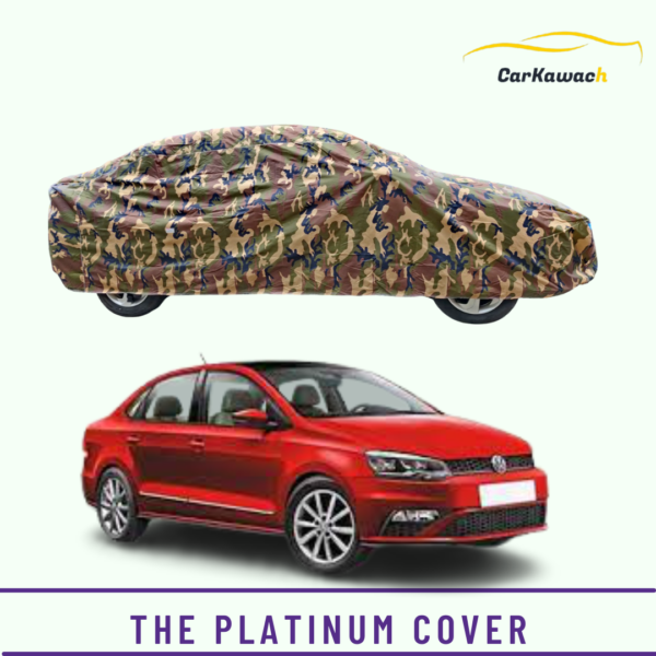 Button to buy product the platinum cover for volkswagon vento car